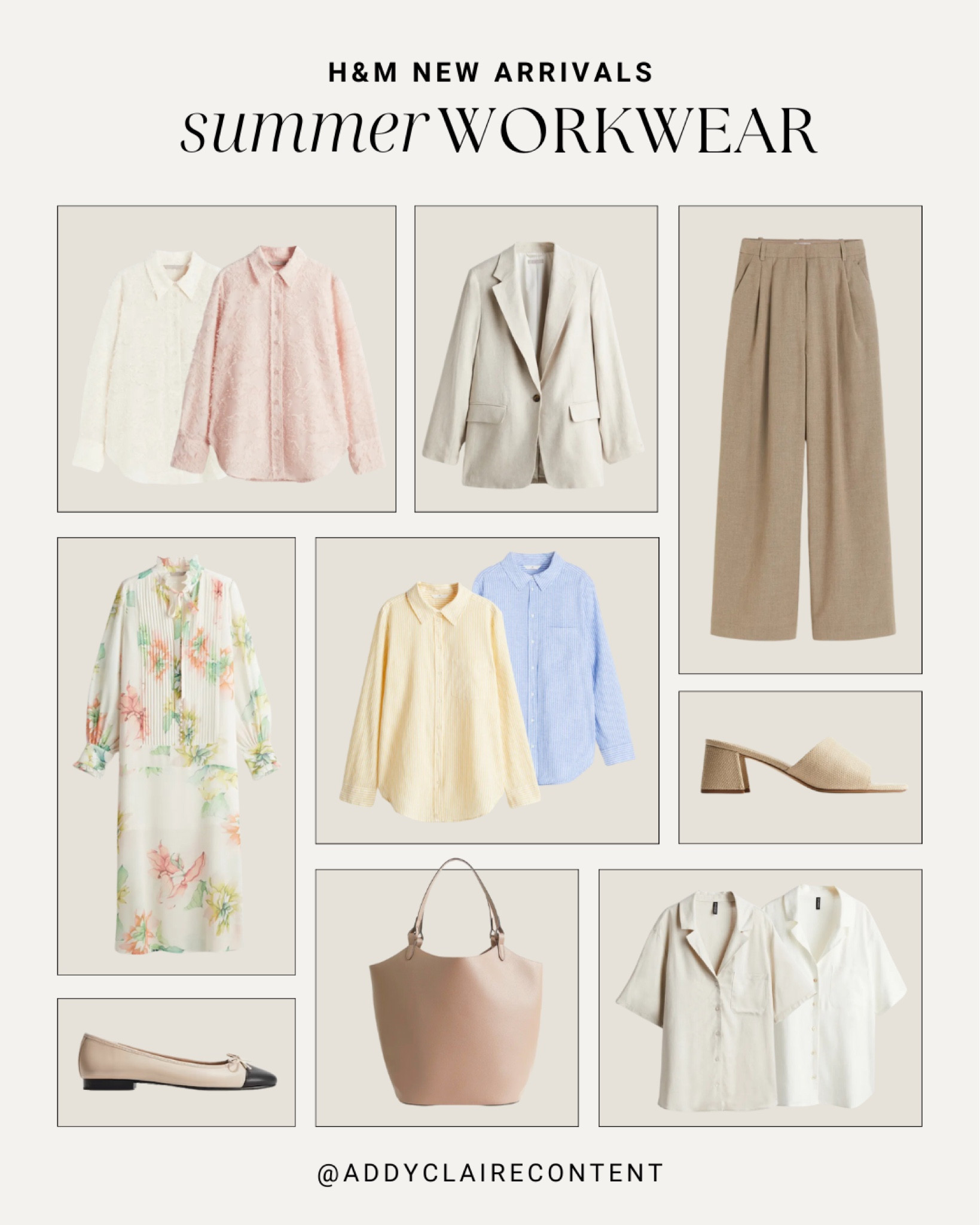 Women's Workwear Summer Finds from H&M
Summer Workwear/ Spring work outfit/ H&M new arrivals/ Summer Sandals/ Affordable sandals/ summer bag/ summer shoulder bag/ Summer dress/ summer midi dress/ women's affordable blouse/ button down blouse/ summer outfits/ summer work outfits

#LTKSeasonal #LTKWorkwear #LTKFindsUnder50