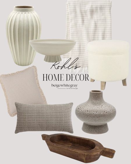 Home decor from
Kohl’s that I’m loving. From the beautiful brown textured throw blanket to the pillows and on trend vases! I’m loving this rough bowl and ottoman! Beautiful home hervor for any spot of your home!! Mariana beigewhitegray 

#LTKstyletip #LTKsalealert #LTKfindsunder100