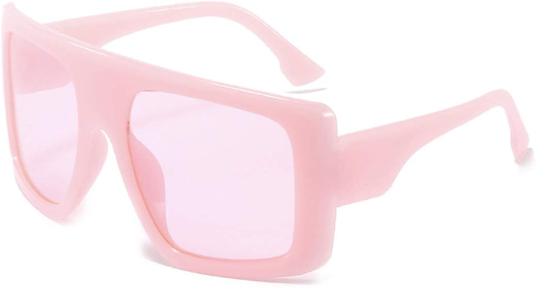 W&Y YING Oversized Square Baddie Large Womens Sunglasses for Men Fashion Flat Top Baddie Shades | Amazon (US)