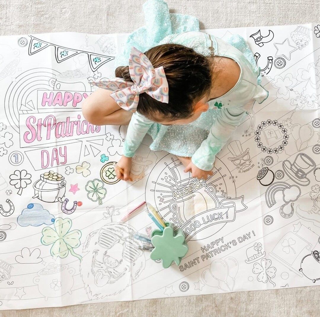 St. Patrick's Day Leprechaun Trap Bait | Kids Coloring Activity | Jumbo Table Cover Collage | Par... | Etsy (US)