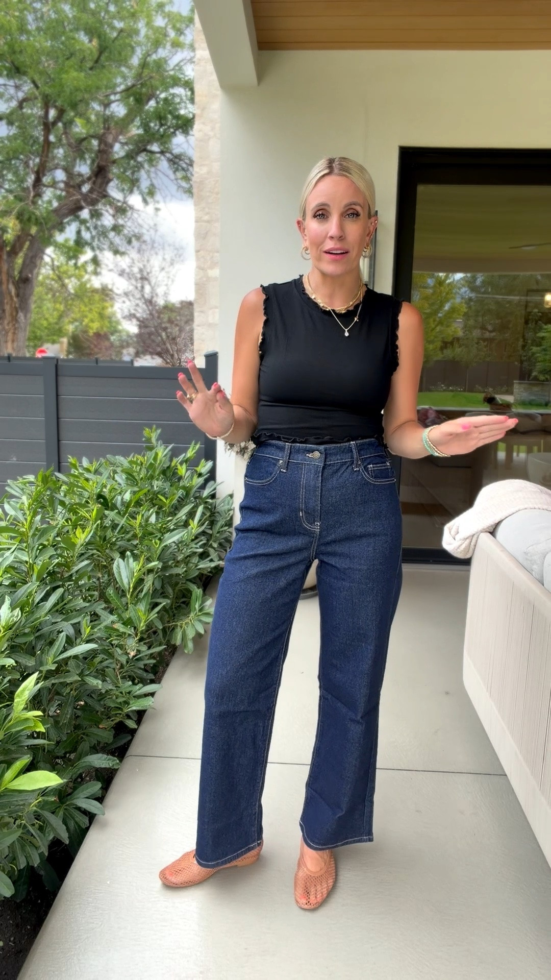 Those same pants come in this dark wash and I might love them more!

#LTKgrwm #LTKmomlife #LTKootd