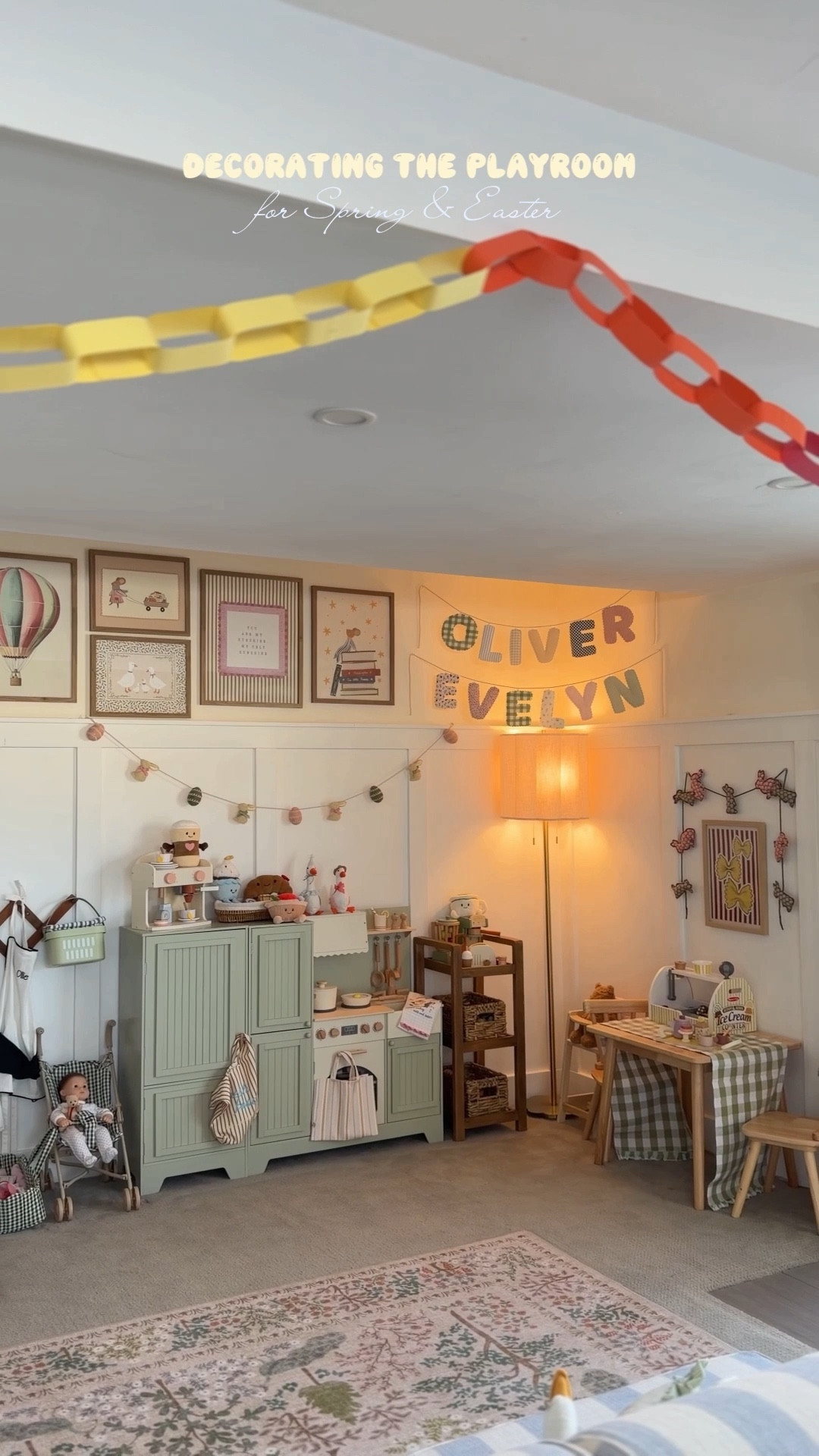 Let’s decorate the playroom for spring & Easter 🐰🪿💚 sooo excited for the season & love seitchjng up the holiday decor in here!! Planning to add more but wanted to share what we’ve accumulated so far 🥰

Easter decor, spring decor, target dollar spot, bullseyes playground, Easter garland 

#LTKHome #LTKKids #LTKmomlife