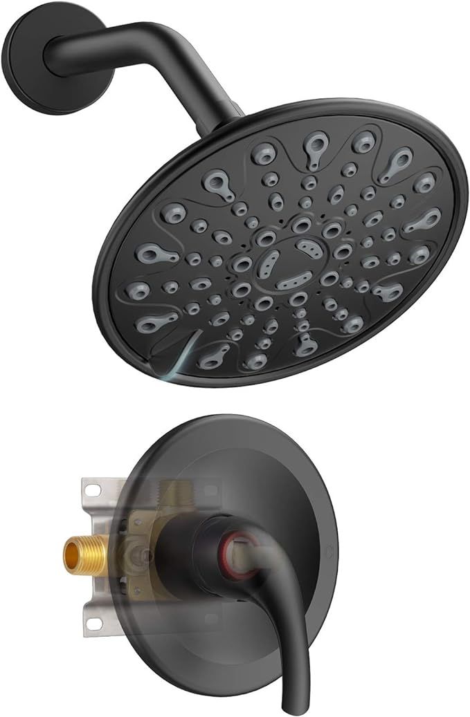 EMBATHER Shower Faucet with Valve, Shower Faucets Sets Complete with 6 Spray Touch-Clean Shower H... | Amazon (US)