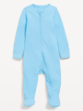 Ribbed 2-Way-Zip Sleep & Play Footed One-Piece for Baby | Old Navy (US)