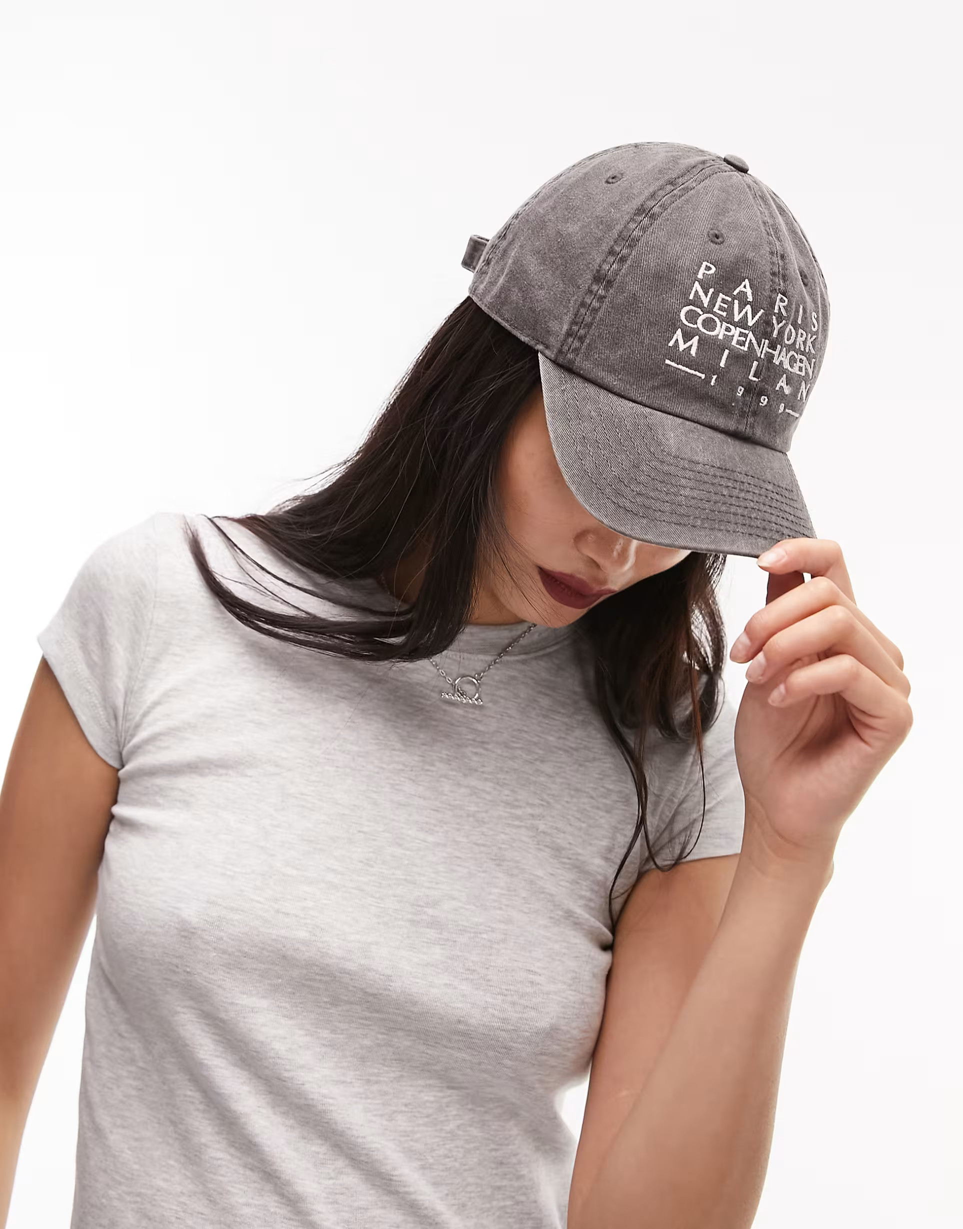 Topshop longline everyday tee in grey marl | ASOS (Global)