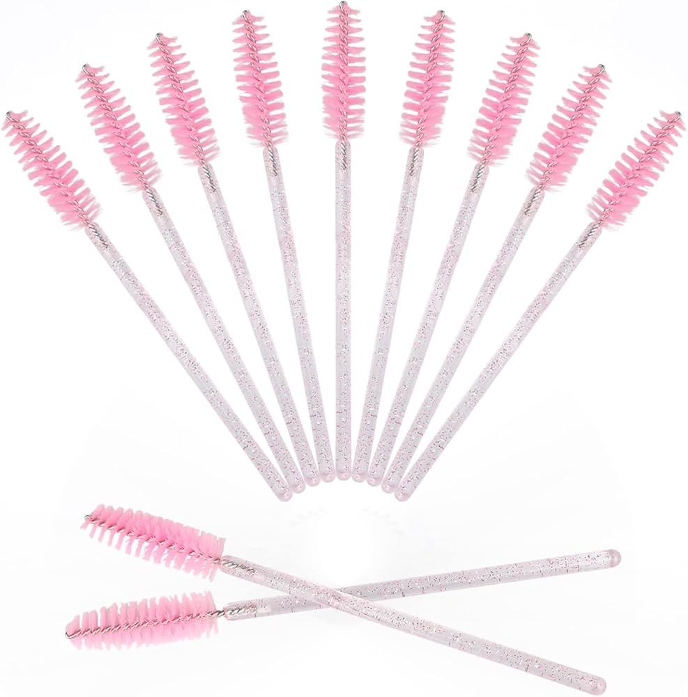 50PCS Crystal Mascara Wands, Disposable Eyelash Eyebrow Spoolie Brush for Makeup Eyelash Extensio... | Amazon (US)