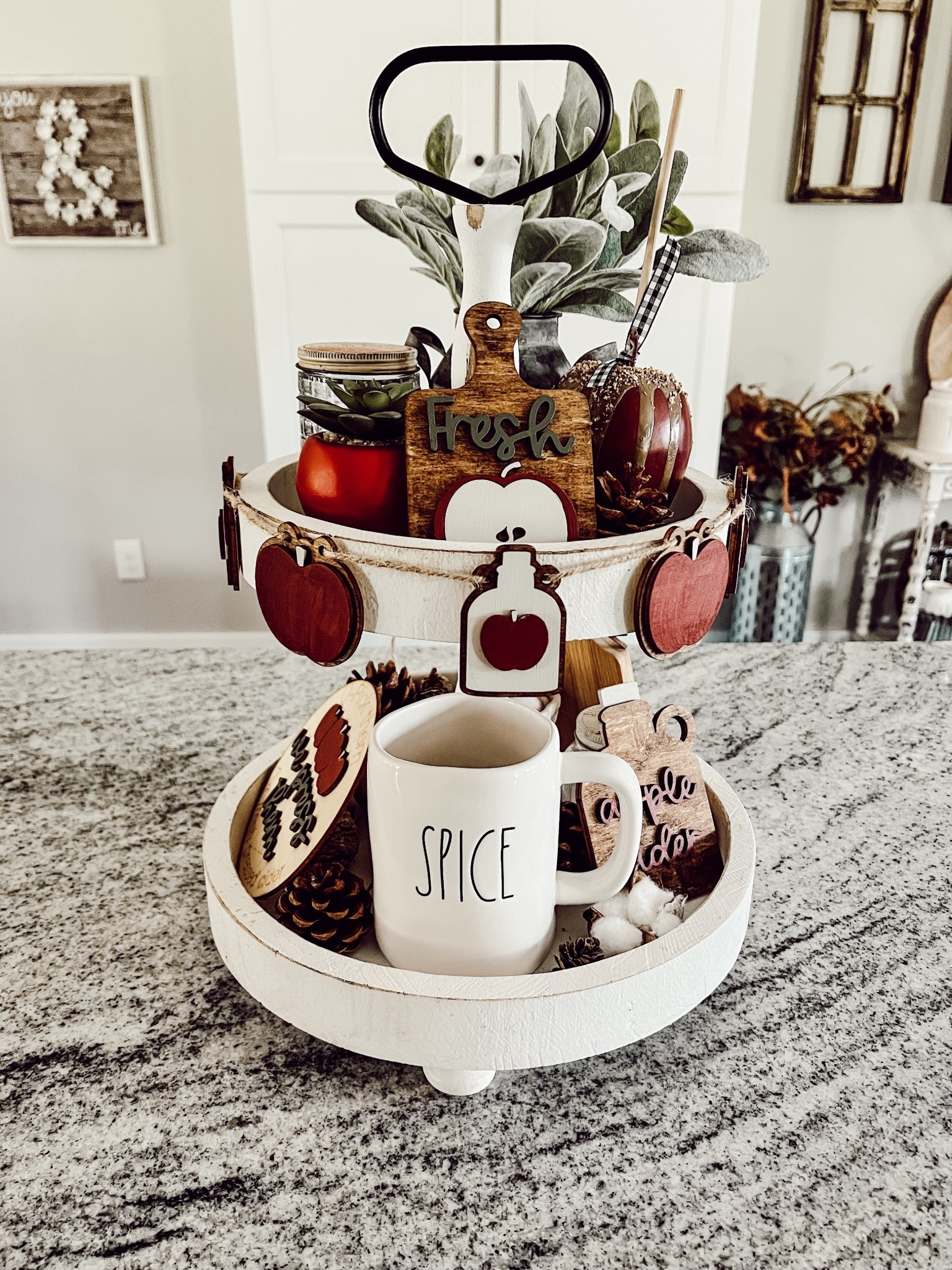 Starting to add a little fall to my kitchen tiered tray and I thought doing a little apple theme would be fun! 🍎 

#LTKSeasonal #LTKHome