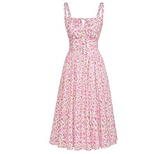 Scarlet Darkness Floral Printed Corset Dress Ruched Bust Cami Dress Flowy Sundress | Amazon (US)