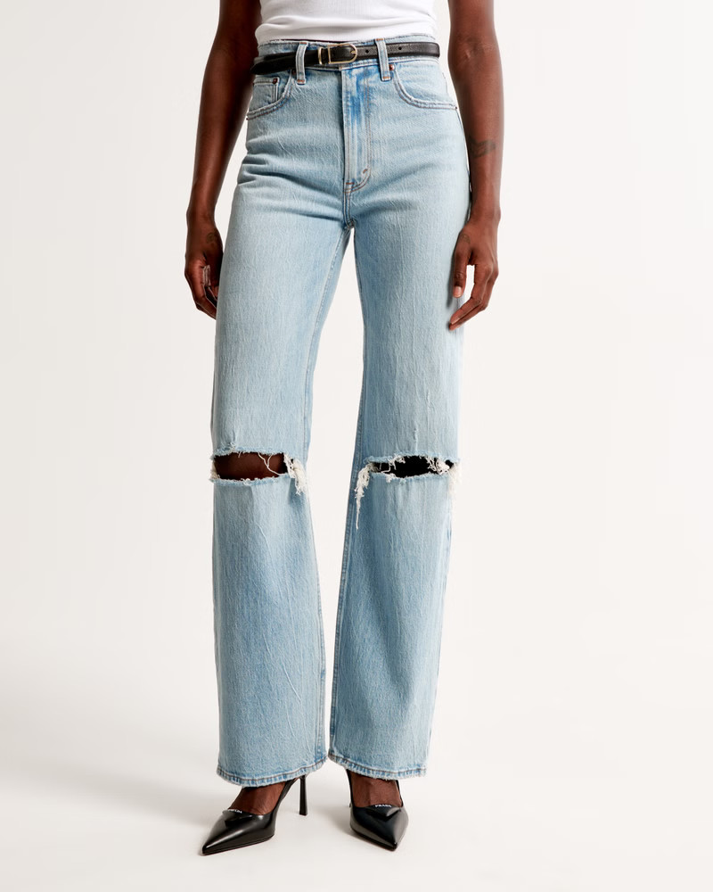 Women's High Rise 90s Relaxed Jean | Women's Clearance | Abercrombie.com | Abercrombie & Fitch (US)