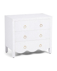 28x16x26 Umika 3 Drawer Scallop Raffia Chest | Marshalls