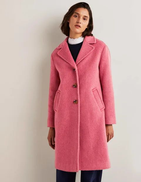 Italian Wool Collared Coat - Dusty Red | Boden (US)