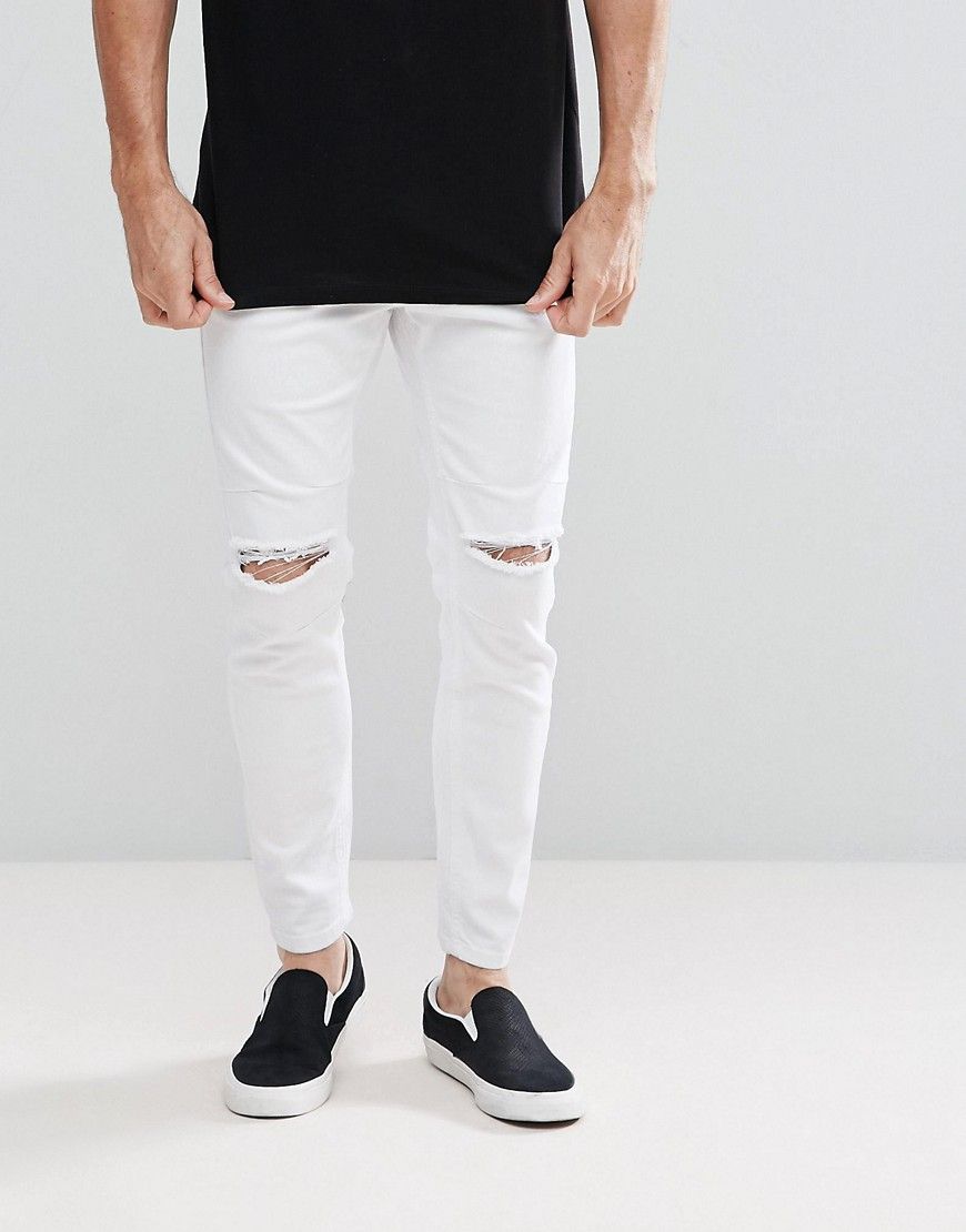 Pull & Bear Skinny Carrot Fit Jeans In White - White | ASOS US