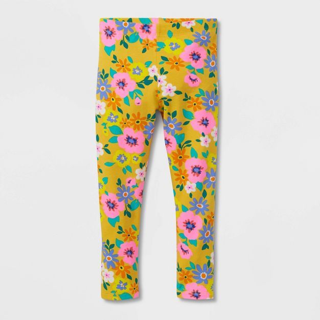 Toddler Girls' Floral Leggings - Cat & Jack™ Yellow | Target