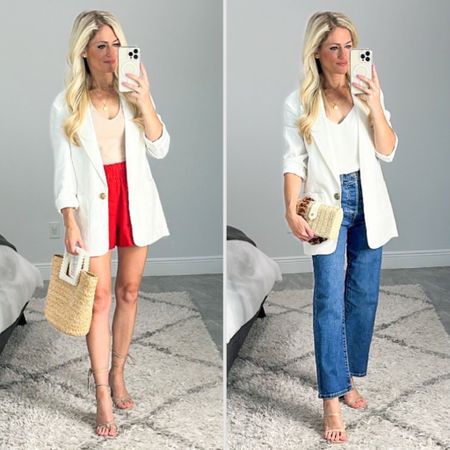 Target linen blazer styles two ways! I love linen this time of year! It’s lightweight and breathable. This blazer does not have a lining so it’s a nice light layer to add to any outfit! It is an oversized fit and wearing XS. 

#LTKstyletip #LTKFind #LTKunder50