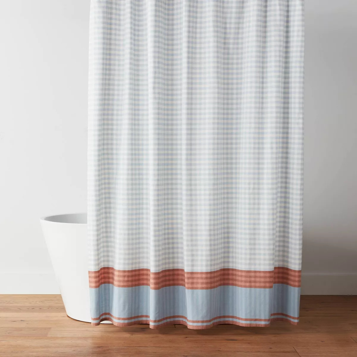 Traditional Gingham Plaid Shower Curtain Blue - Threshold™ | Target