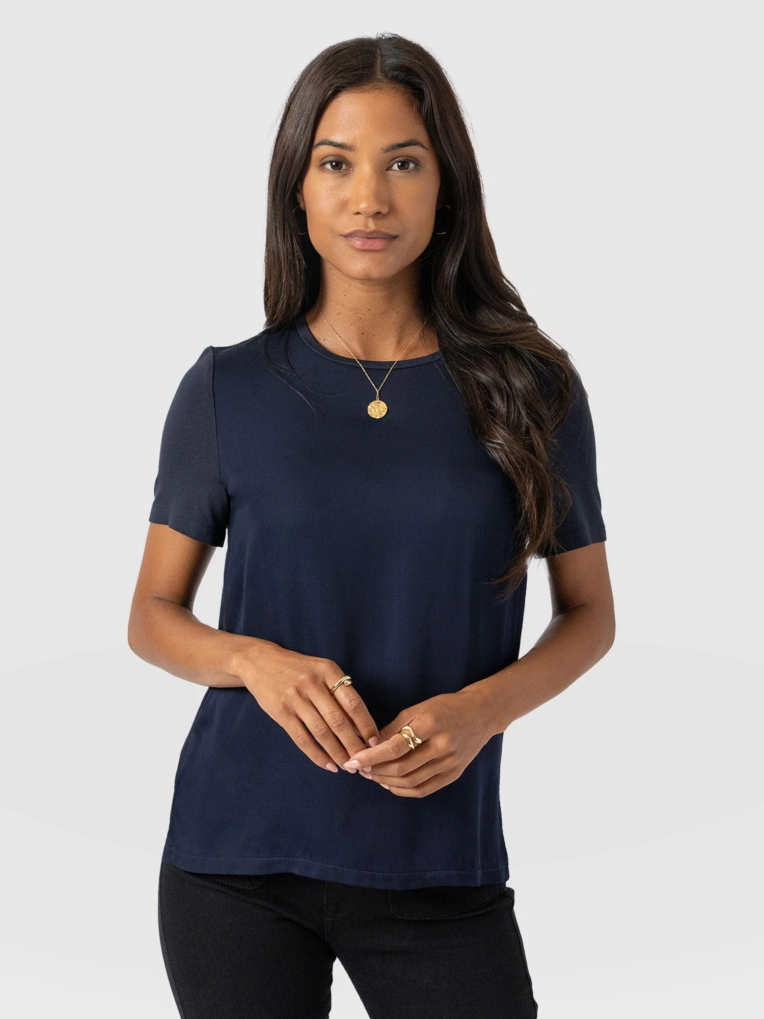 Rayner Contrast Tee - Navy | Saint + Sofia