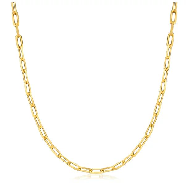 Peemont 18K Gold Plated Paperclip Link Chain Necklace | Walmart (US)