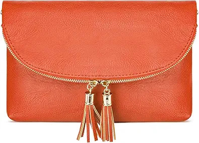 Solene Womens Envelop Clutch Purse Multi Compartments, 6 Card Slot Inside, Crossbody Bag With Tas... | Amazon (US)