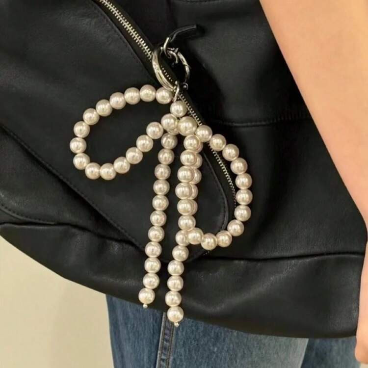 TrendsElegant Sweet 8mm Pearl Bowknot Bag Charm, Keychain, Multi-Purpose Car Pendant, Phone Acces... | SHEIN