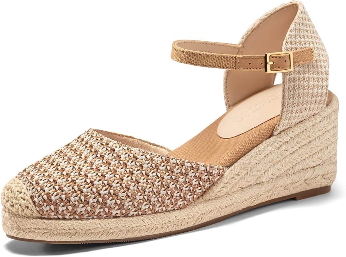 Coutgo Women's Platform Wedge Espadrilles Sandals | Amazon (US)