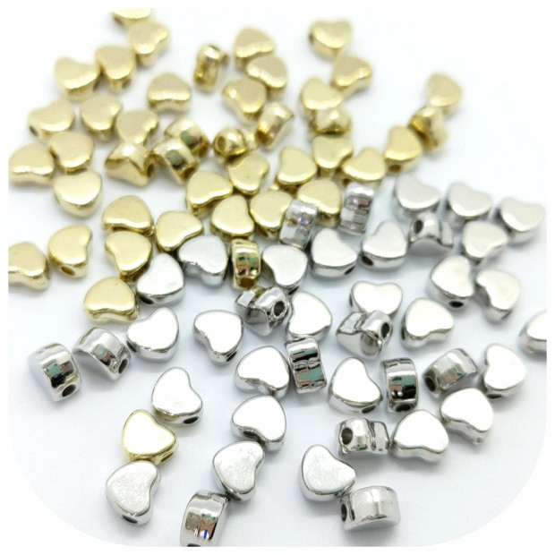 Entremeio Coração 6x7mm 20/100 Und Dourado Níquel Miçanga Passante Bijuteria Infantil | Shopee (BR)