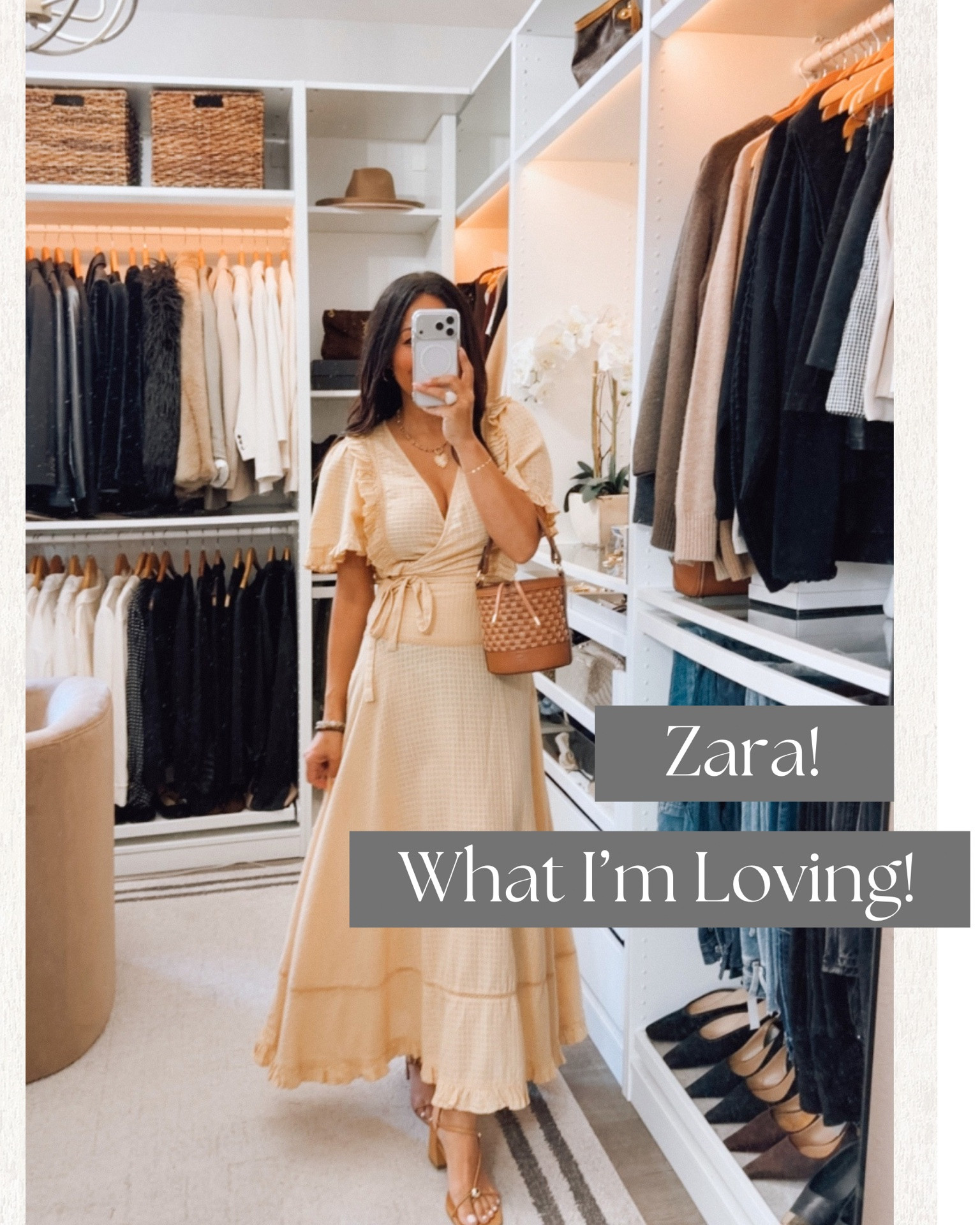 Zara! What I’m loving⭐️
Yellow wrap top I sized up to a medium 
Everything else is TTS I’m wearing a small

#LTKootd #LTKOver40 #LTKSeasonal