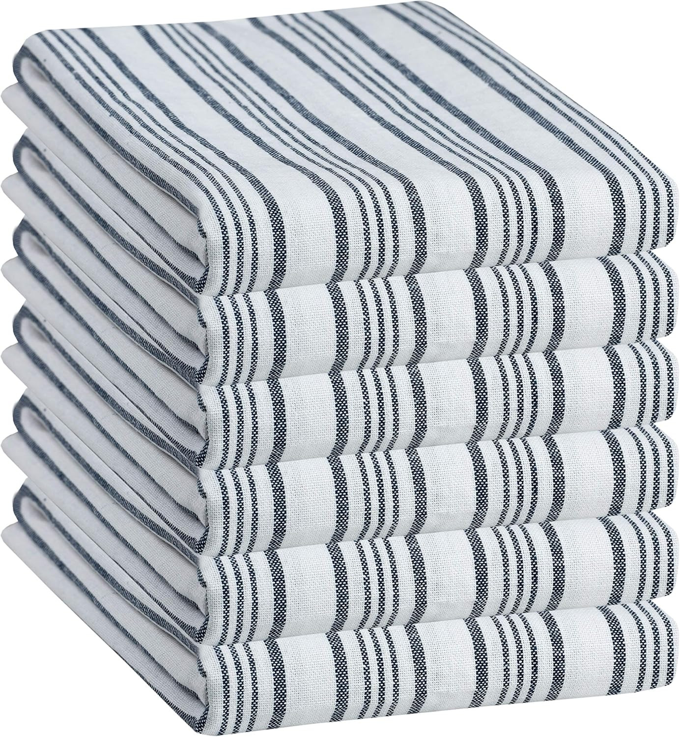 GLAMBURG Classic Stripe 100% Cotton Kitchen Towel & Dish-Towels 6-Pack 18x28 Quick Dry Commercial... | Amazon (US)