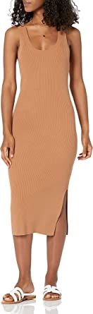 Amazon.com: The Drop Women's Yasmin Side Slit Midi Sweater Tank Dress, Earth, L : Clothing, Shoes... | Amazon (US)