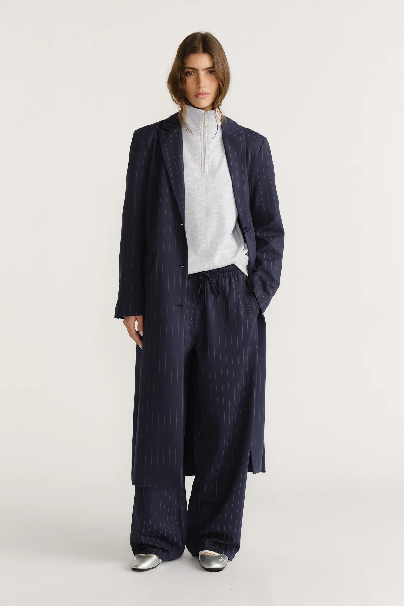 D-Luxe Pinstripe Pant - Navy/White | DECJUBA