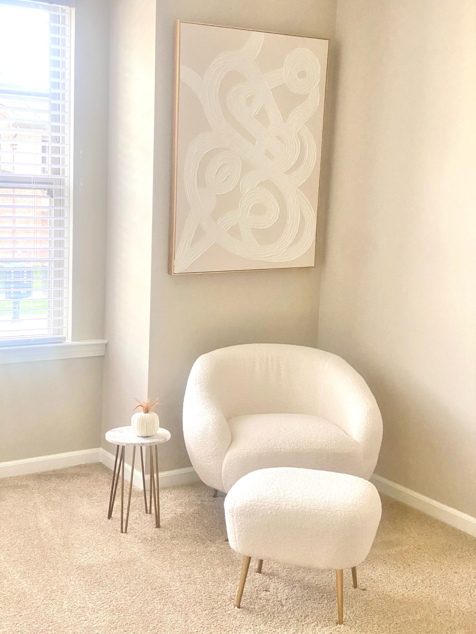 minimalist chic reading nook brought to you by my Amazon favorites   Dressed with seasonal decor to transition into the autumn season. Embracing warm, earthy neutrals and creams for a subtle yet elevated design. 🤍

#LTKhome #LTKSale #LTKunder100