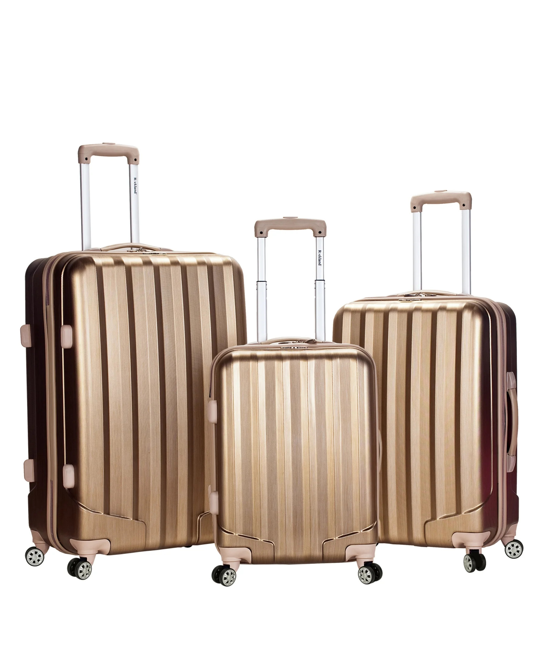 Rockland Luggage 3-Piece Metallic Hardside ABS Spinning Luggage Set | Walmart (US)