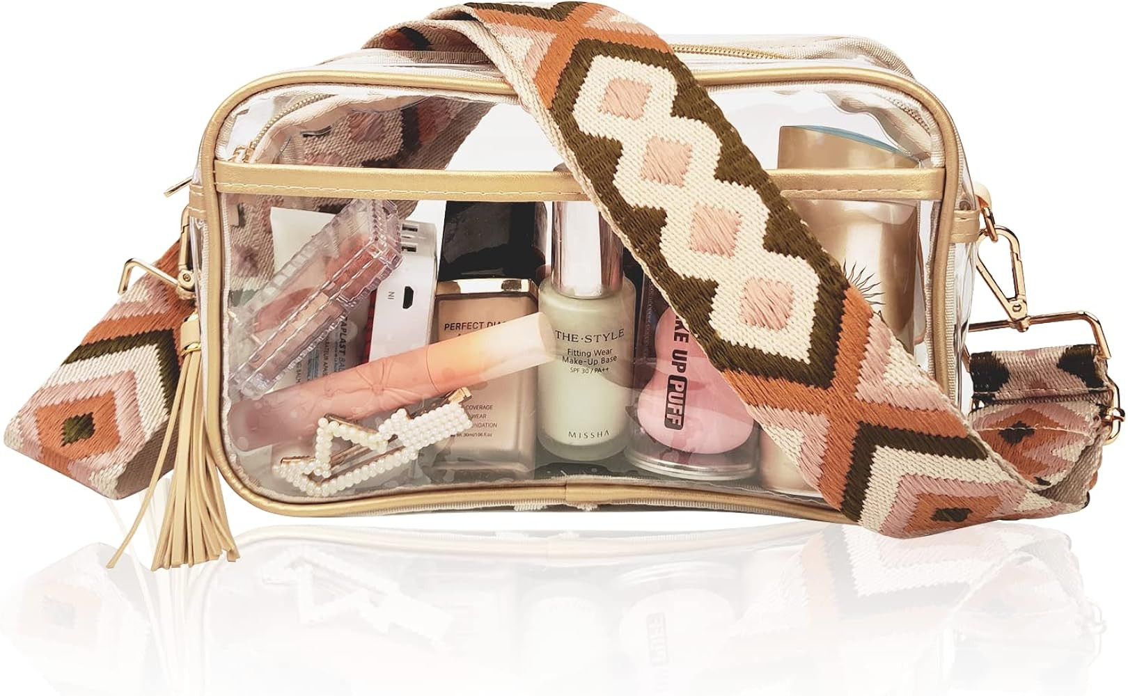 Amazon.com | XSUIOY Clear Bag Stadium Approved with Guitar Strap,Clear Crossbody Backpack Transparen | Amazon (US)