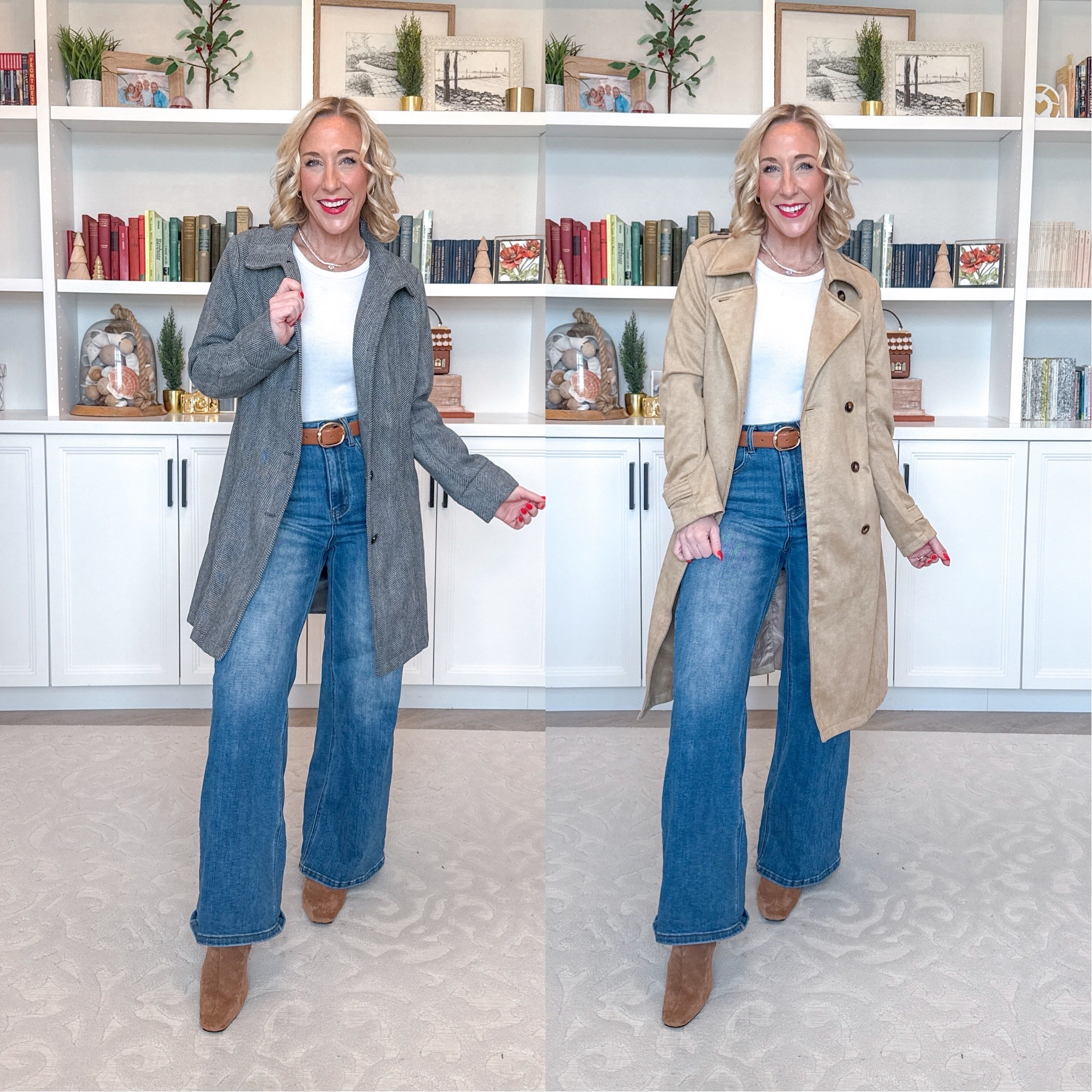 Amazon; new outerwear- • White long sleeve t-shirt - size small. • Wide leg jeans - size 25. • Boots - tts. • Belt - smallest size. 1. Single Breasted Wool Trench Coat - size small. 4 colors. 2. Faux Suede Double Breasted Long Trench Coat - size small. 4 colors. 

 

#LTKSeasonal #LTKFindsUnder50 #LTKOver40