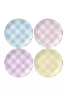 Gingham Plaid Salad Plates - Set of 4 | Belk