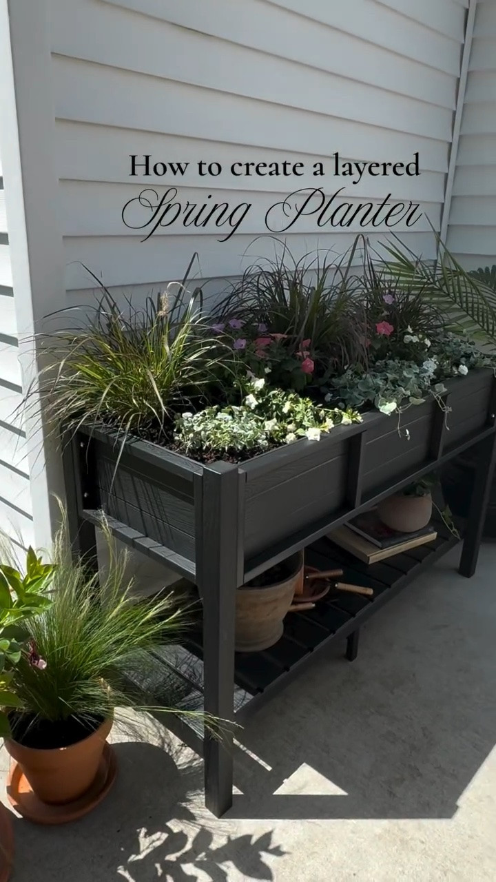 The prettiest little spring planter combo 🌿 I layered purple fountain grass, silver falls dichondra, white calibrachoa (million bells), and blush + lavender petunias for that soft, layered look. Linking the planter box and watering can here 🤍

garden planter | spring planter ideas | outdoor styling | patio decor | container gardening | flower planter ideas | spring flowers | patio styling | outdoor decor | planter inspiration | Amazon home finds | Amazon patio

#LTKHome #LTKSeasonal