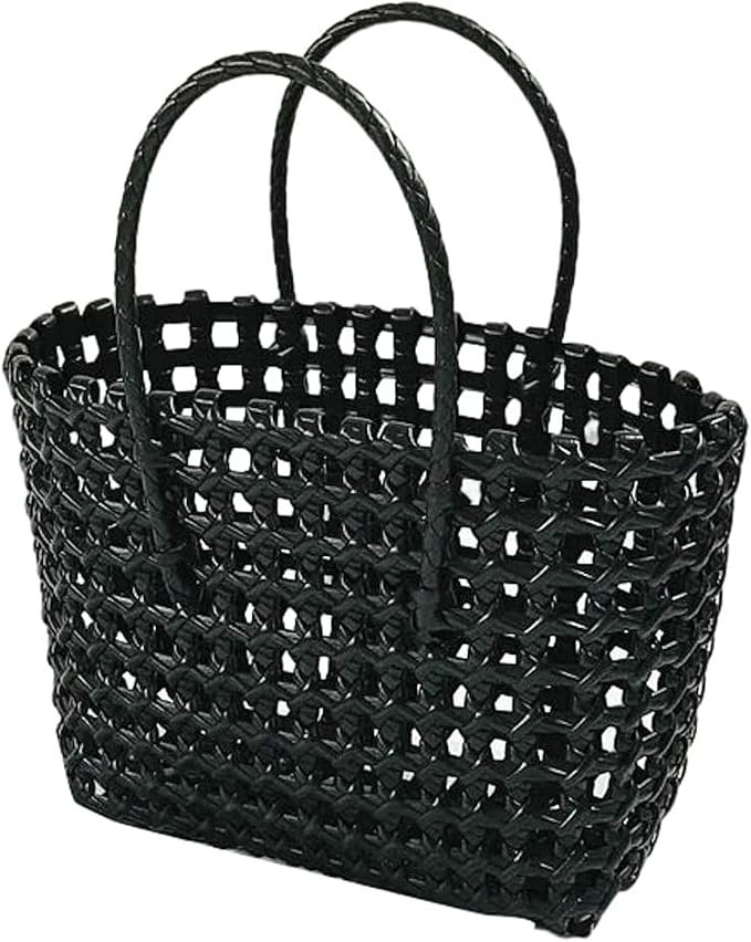 Women Straw Tote Bag Simply Hollow Woven Bohemian Handbag Large Beach Shopping Basket Bag | Amazon (US)