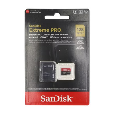 Sandisk 128GB Extreme Pro UHS-I Micro SD Up to 200MB/s Read 90MB/s Write with SD Adapter | Target