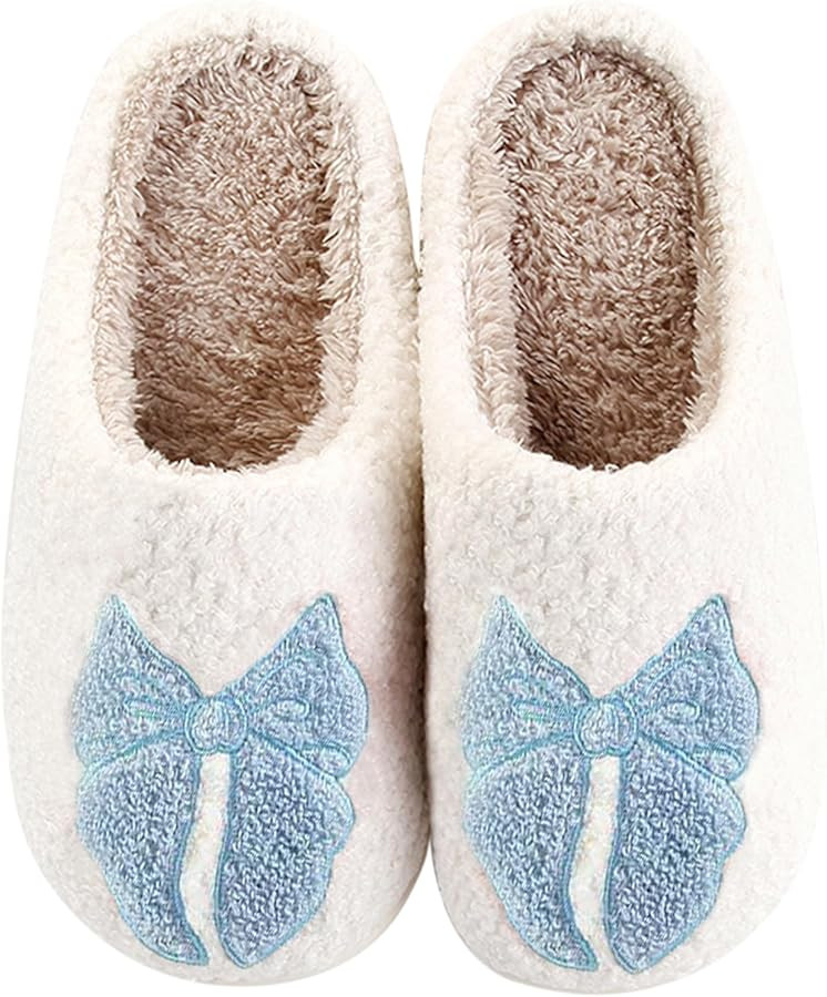 Halloween Pumpkin Slippers for Womens Mens Cute Cartoon Slippers Plush Warm Memory Foam Shoes | Amazon (US)