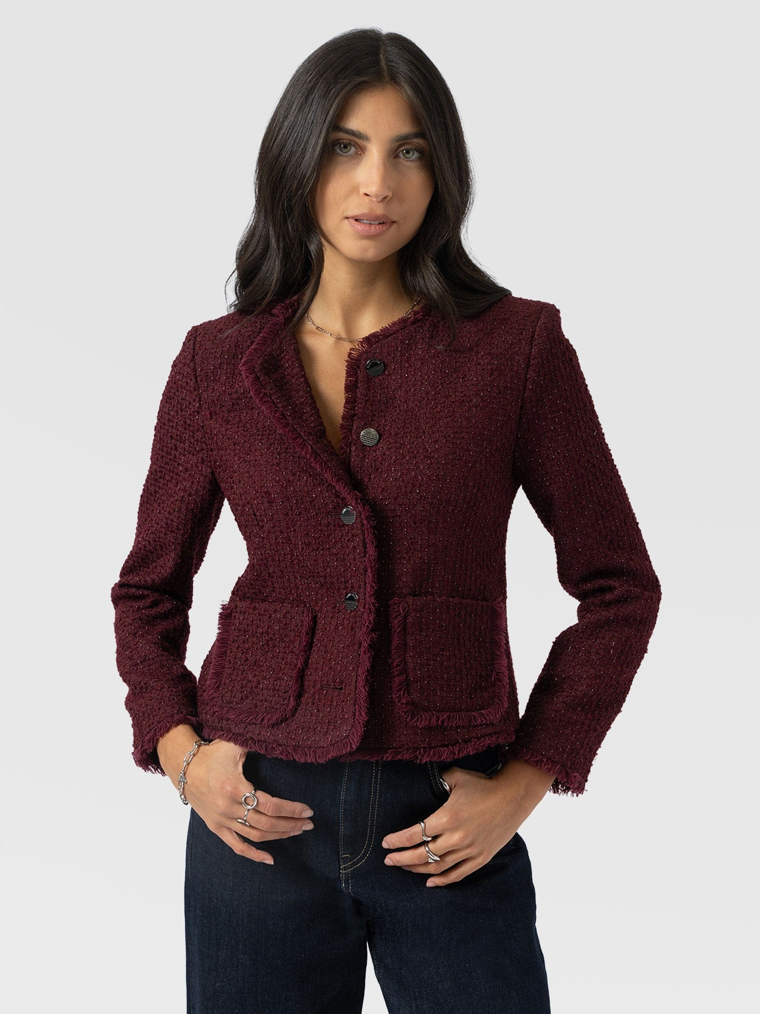 Ashby Jacket - Maroon | Saint + Sofia