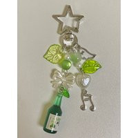 Aesthetic Y2K Beaded Green Korean Soda Star Keychain | Etsy (US)