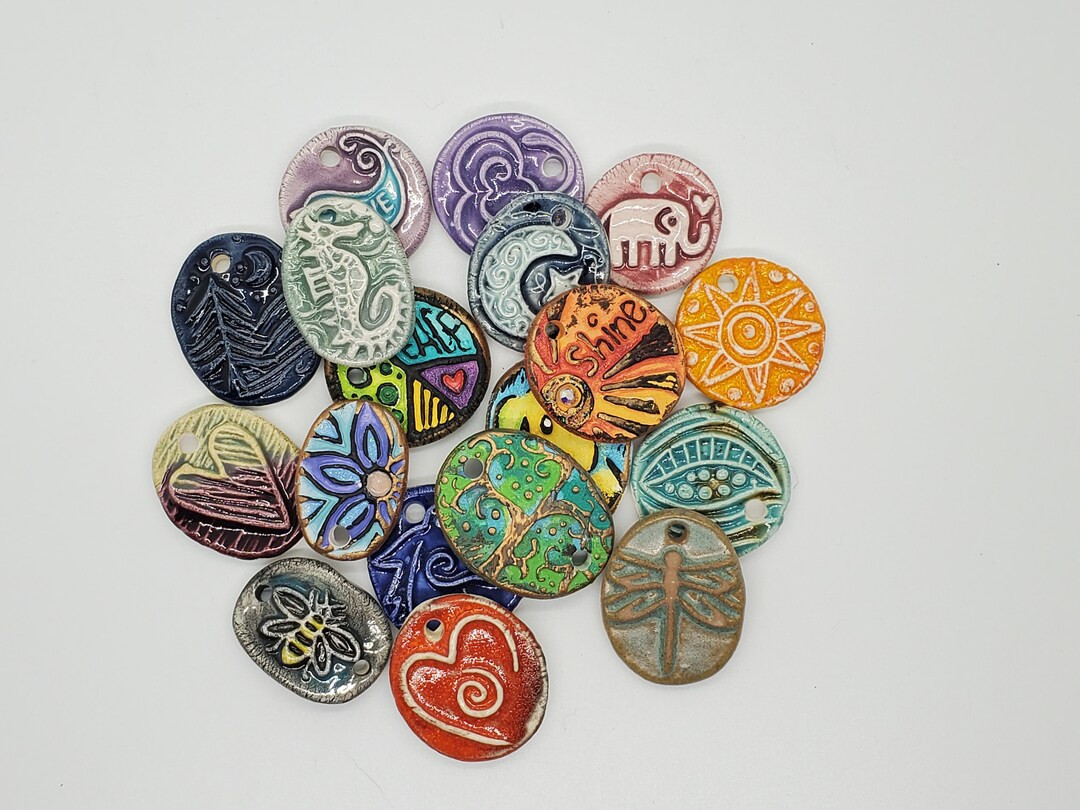 30 Pieces in Color - BULK Pendants, Charms, Beads, Bracelet Bar Connectors or Flat Back Cab Caboc... | Etsy (US)