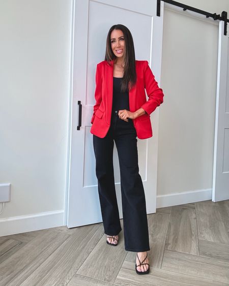 ❤️🩷amazing blazers in the viral scuba fabric. This blazer is one of my favs and I own in other colors, sz xs
Bodysuit sz small, jeans sz 25, heels I sz up 1/2 sz for comfort 
small, leggings sz small, Nikes tts, outfit idea as workwear, date night,  #ltku

#LTKover40 #LTKSeasonal #LTKfindsunder50