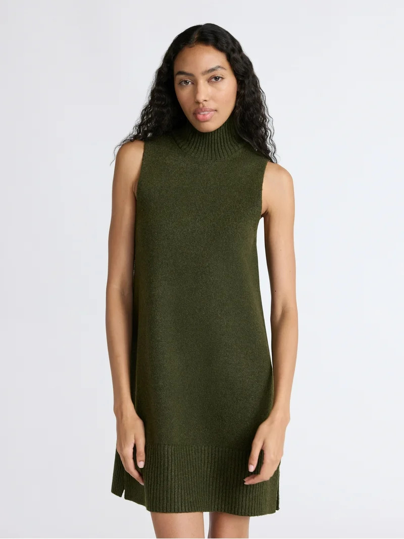 Free Assembly Women's and Women's Plus Sleeveless Sweater Mini Dress, Sizes XS-4X | Walmart (US)