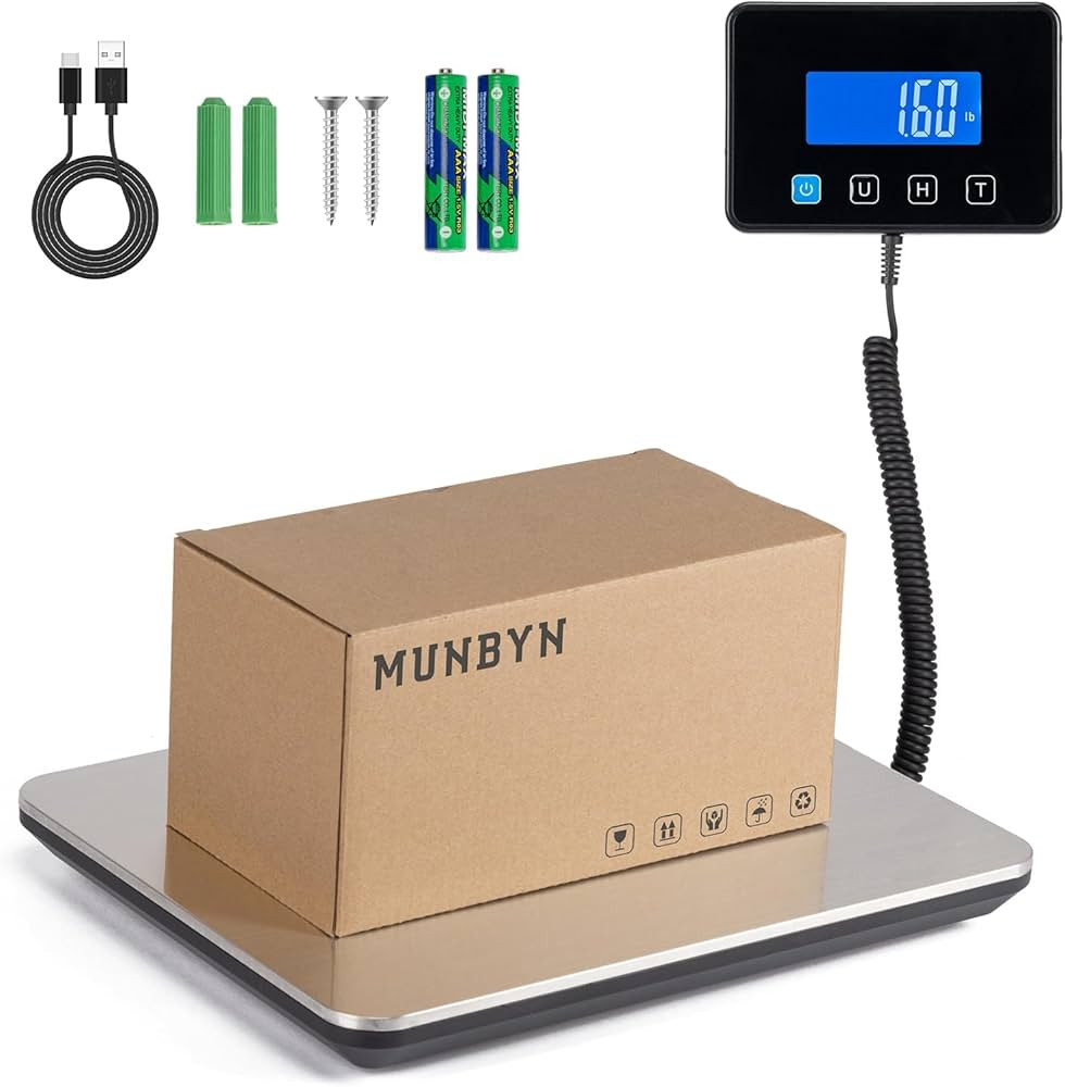 MUNBYN Shipping Scale, 440lb/1.8oz Digital Postal Scale for Packages with Hold/Tare Function, Bac... | Amazon (US)