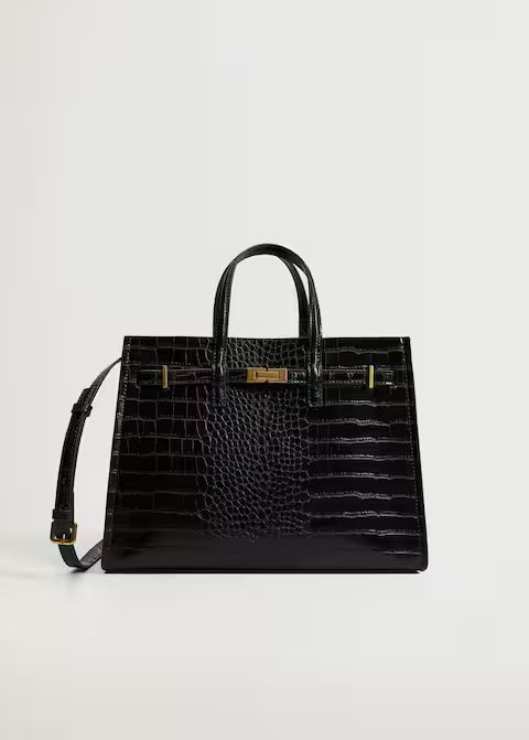 Croc-effect shopper bag | MANGO (US)