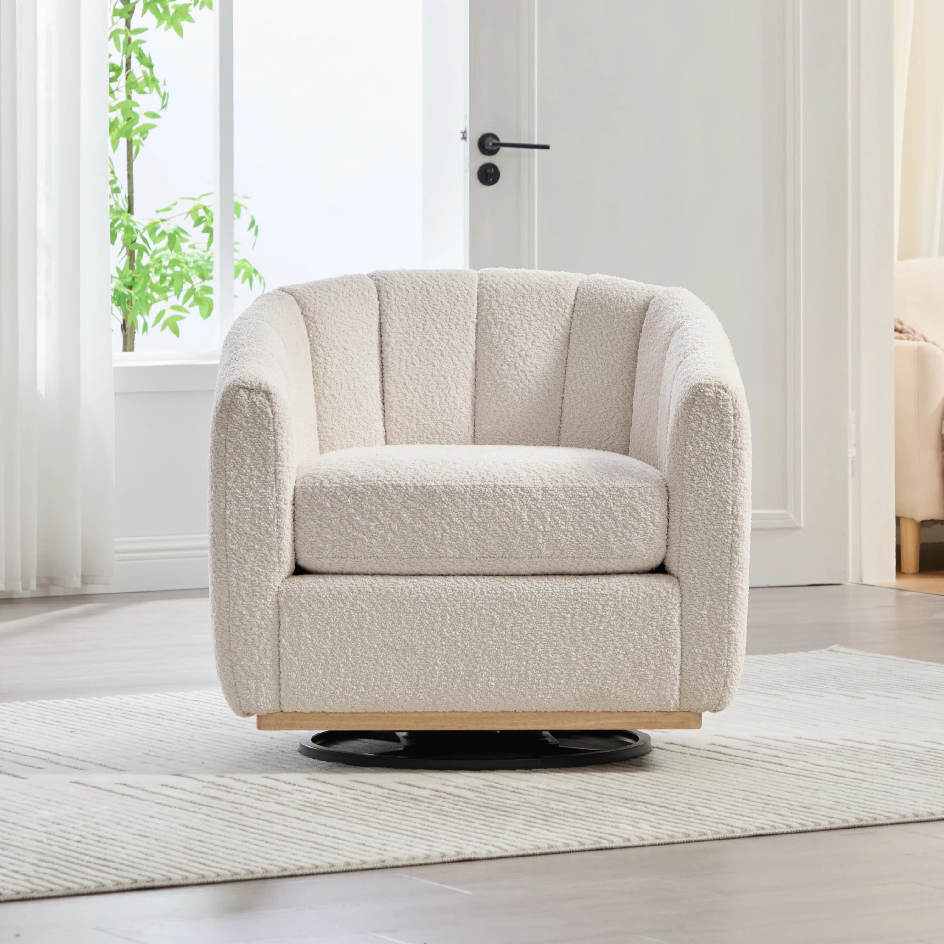 32.25" W Upholstered Swivel Barrel Chair | Wayfair North America