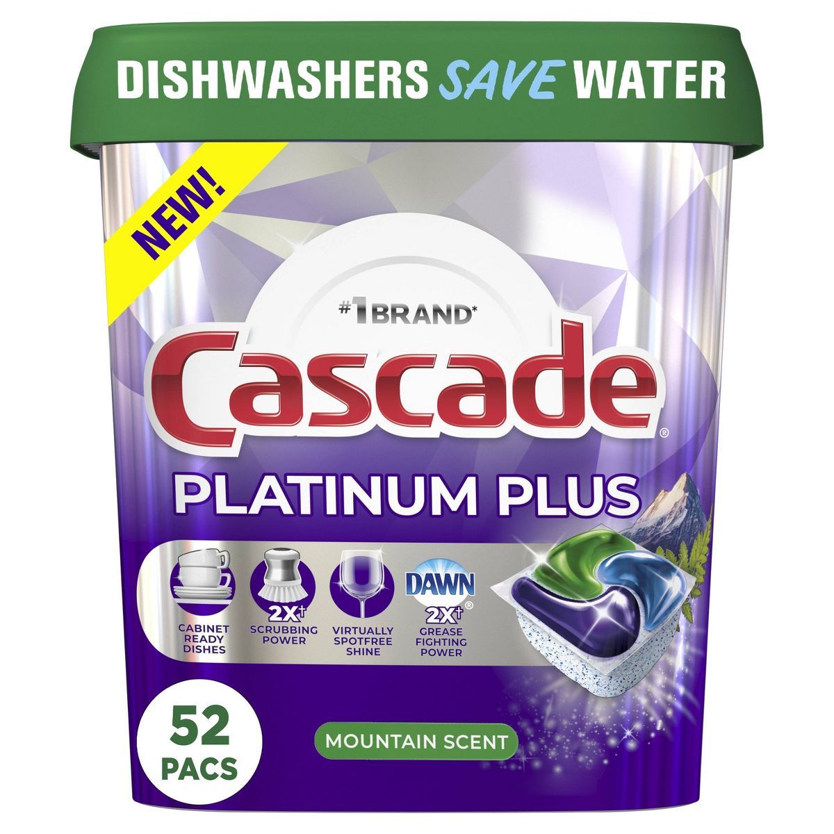 Cascade Mountain Platinum Plus Action Pacs Dishwasher Detergent - 33.8oz/52ct | Target