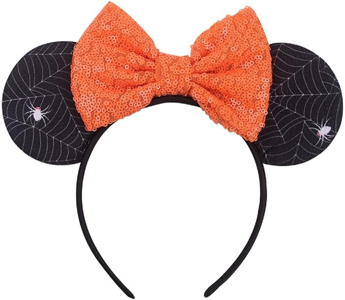 Mouse Ears Bow Headband Hair Hoop for Women, Sequin Headband Cat Ear Hair Bands Hair Accessories | Amazon (US)
