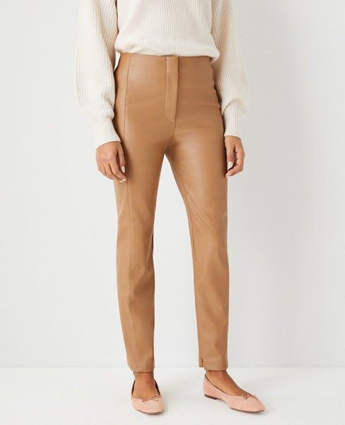 The Audrey Pant in Faux Leather, Faux Leather Pants, Fall Work Outfit, Office Friendly Outfit, Fall | Ann Taylor (US)