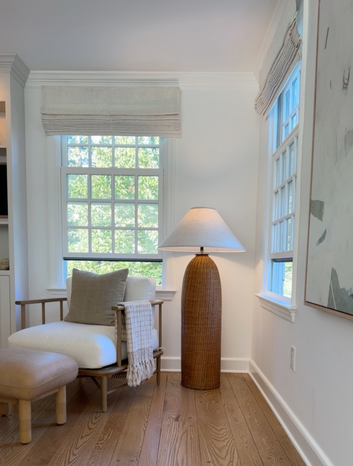 love this chair & ottoman mix in our kitchen. lamp is vintage. 

#LTKHome